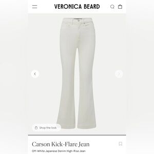 Veronica Beard Ecru Carson Ankle Cropped High Rise Jeans